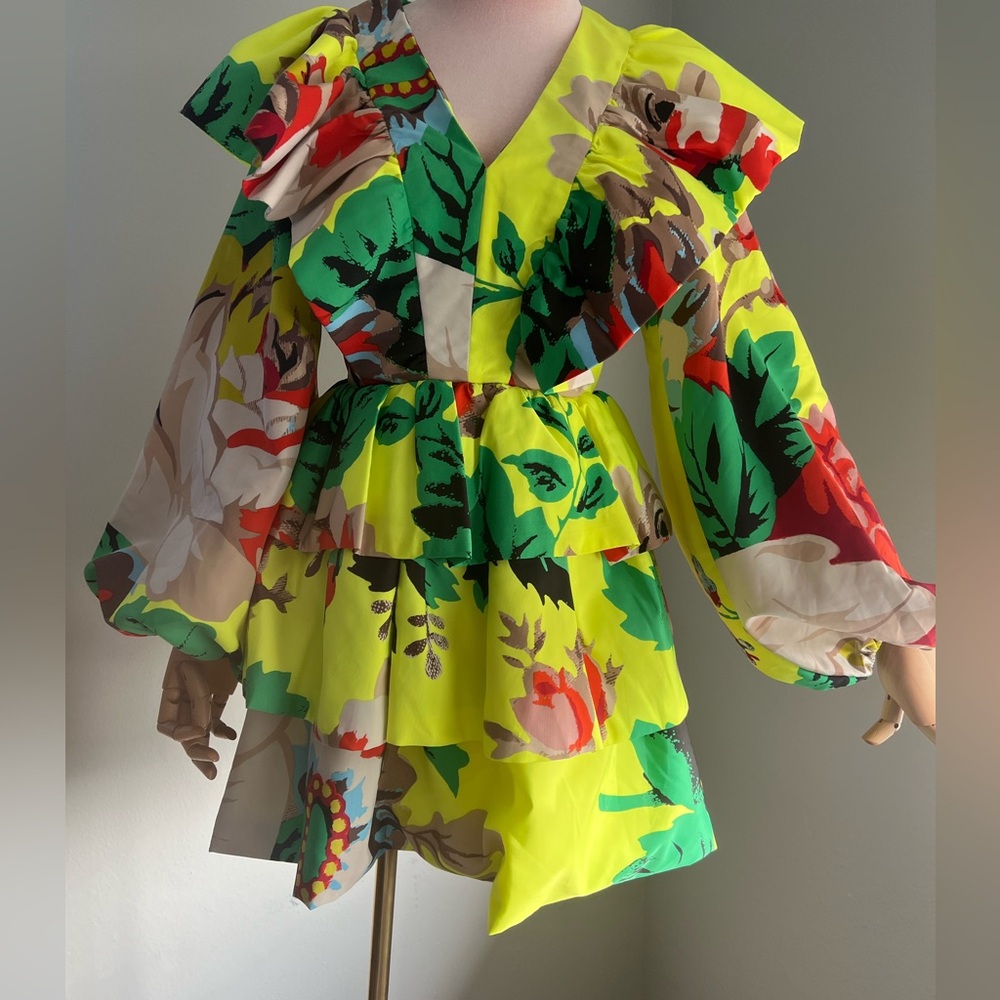 Vibrant Floral Puffer Jacket